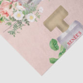 Roze Parfumfles Bloemige Bruiloft  Tissuepapier (Detail)