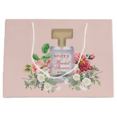 Roze Parfumfles Bloemige Bruiloftsshower  Groot Cadeauzakje (Voorkant)