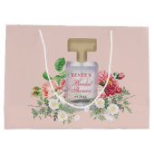 Roze Parfumfles Bloemige Bruiloftsshower  Groot Cadeauzakje (Achterkant)