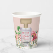 Roze Parfumfles Bruiloftsfeest Papieren Bekers (Achterkant)