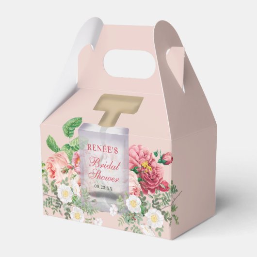 Roze Parfumfles Florale Bruiloft Feest Bedankdoosjes (Voorkant Zijde)