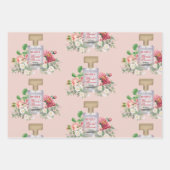 Roze Parfumfles Florale Bruiloft  Inpakpapier Vel (Voorkant)