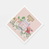 Roze Parfumfles Huwelijksfeest Bloemmotief  Servet (Hoek)
