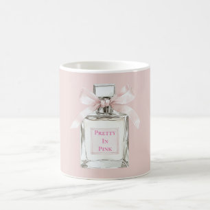 Roze parfumfles met roze strik koffiemok