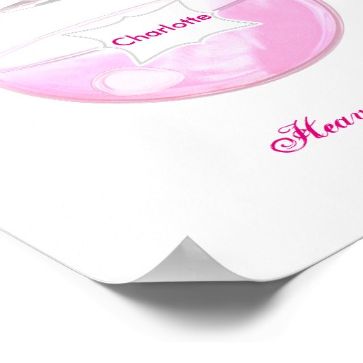 roze parfumfles op maat poster (Hoek)
