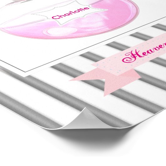  roze parfumfles op maat poster (Hoek)