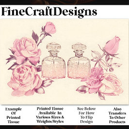 Roze  parfumflesjes & Rozen AE1 Decoupage Tissuepapier