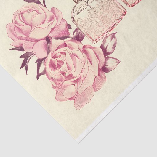 Roze  parfumflesjes & Rozen AE1 Decoupage Tissuepapier (Detail)