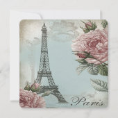  Roze Parijs Baby shower Kaart (Achterkant)