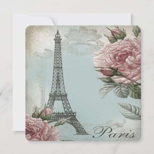  Roze Parijs Baby shower Kaart (Achterkant)