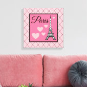 Roze Parijs Bord Wand Kunst Canvas Afdruk (Insitu (Woonkamer))