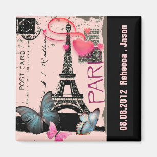 roze parijs eiffel tower - bestemming bruiloft magneet