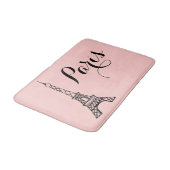 Roze Parijs Eiffeltoren Badmat Badkamerkleed (Gekanteld)