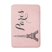 Roze Parijs Eiffeltoren Badmat Badkamerkleed (Voorkant Verticaal)