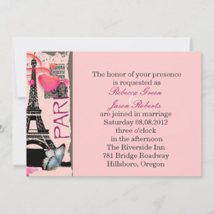 roze Parijs Eiffeltoren destination wedding Kaart