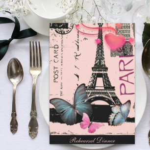 roze Parijs Eiffeltoren destination wedding Kaart
