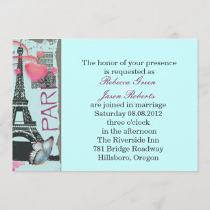 roze Parijs Eiffeltoren destination wedding Kaart