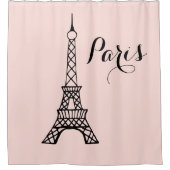 Roze Parijs Eiffeltoren Douche Gordijn Baddecor (Voorkant)