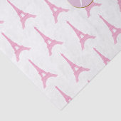 Roze Parijs Eiffeltoren Monogram Moderne Feestje Tissuepapier (Detail)