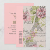 roze parijs eiffeltoren vrijgezellenfeest kaart (Voorkant / Achterkant)
