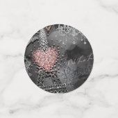 Roze Parijs Eiffeltoren Zilver Glitters Bling Fees Confetti (Kleine voorkant)