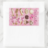 roze Parijs frans gebak cupcake koekjes Rechthoekige Sticker (Tas)