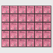 Roze Parijs Inpakpapier  (Vlak)