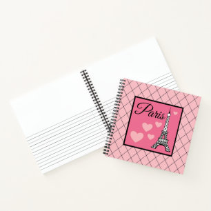 Roze Parijs Kunst schetsboek Notitieboek