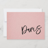 Roze Parijs Paspoort Bedankkaart (Achterkant)