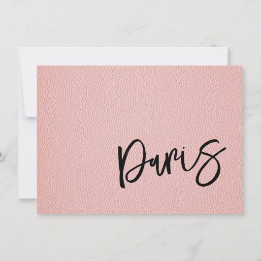 Roze Parijs Paspoort Bedankkaart (Achterkant)