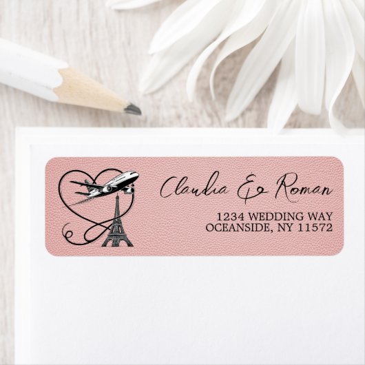 Roze Parijs Paspoort Etiket (Insitu)
