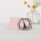 Roze Parijs paspoort plaats kaart Plaatskaartje (Achterkant)