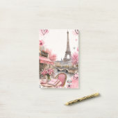Roze Parijs Post-it® Notes (Op bureau)