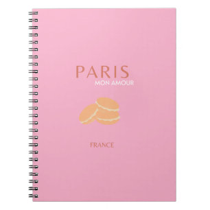 Roze Parijs Reizen Kunst Retro Kunst Preppy Kunst  Notitieboek