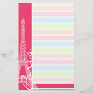 Roze Parijs; Retro Neon Rainbow Briefpapier