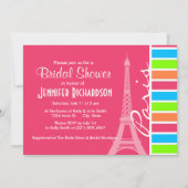 Roze Parijs; Retro Neon Rainbow Kaart (Voorkant)