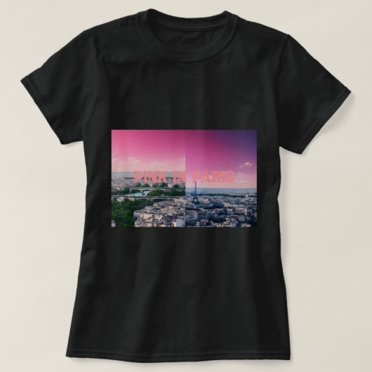 roze parijs T-shirts voor vrouwen (Design voorkant)