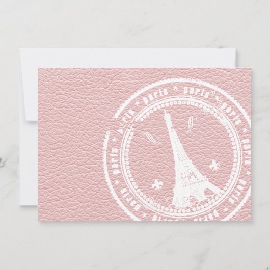 Roze Parijs trouwfoto dank u Bedankkaart (Achterkant)