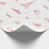 Roze Parijs Verjaardag Cadeauverpakking Papier Eif (Hoek)