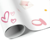 Roze Parijs Verjaardag Cadeauverpakking Papier Eif (Rol Hoek)