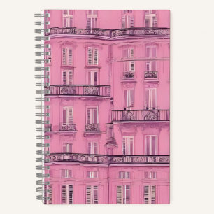 Roze Parijse Appartement Gevel Patroon Elegant F Notitieboek