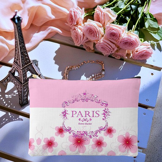 Roze Parijse bloemenmarkt Etui