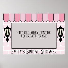 Roze Parijse Bruids douche foto frame poster