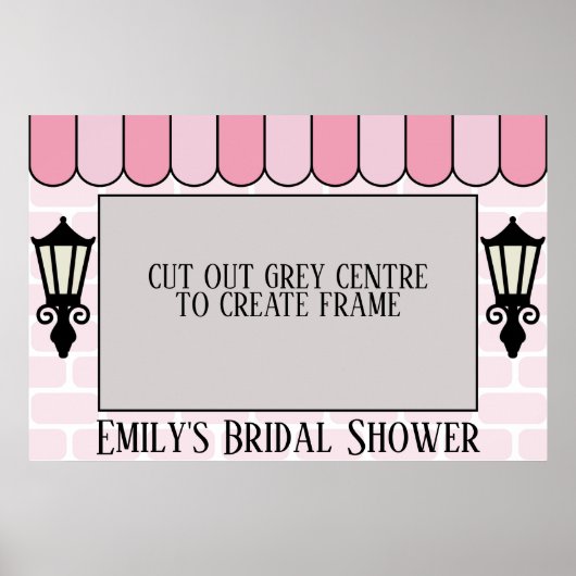 Roze Parijse Bruiloft Shower fotolijst poster (Voorkant)