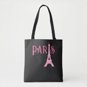 Roze Parijse Eiffeltoren Boodschappentas Tote Bag