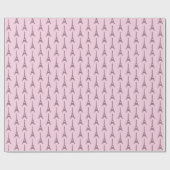 Roze Parijse Eiffeltoren Cadeaupapier (Vlak)