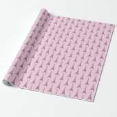 Roze Parijse Eiffeltoren Cadeaupapier (Uitgerold)