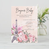 Roze Parijse Franse Eiffeltoren Baby shower Kaart (Staand voorkant)