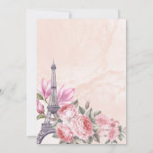Roze Parijse Franse Eiffeltoren Baby shower Kaart (Achterkant)