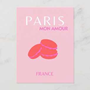 Roze Parijse reisartikelen, preppy Macarons Briefkaart